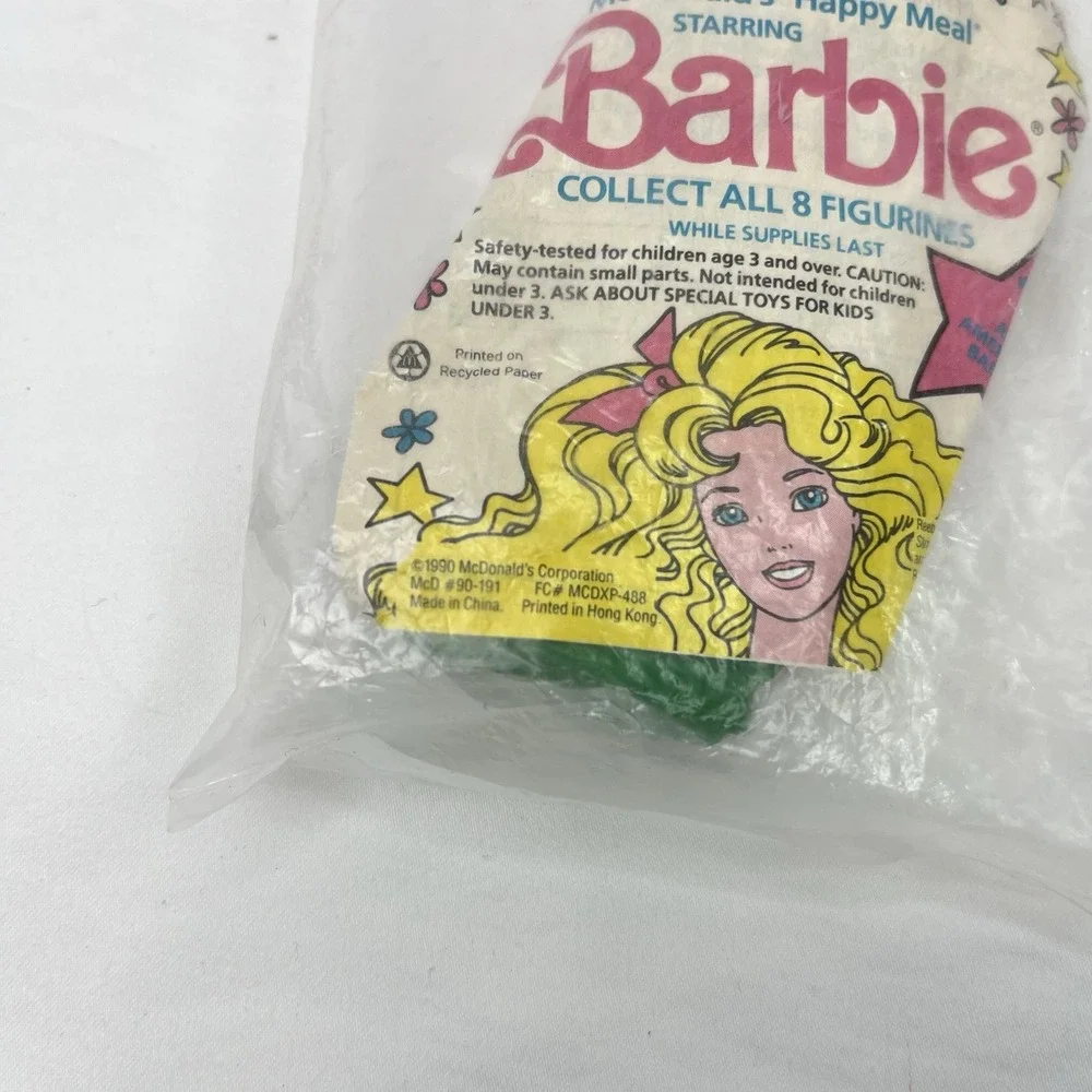 1990 All American Barbie Figurine McDonalds Happy Meal Toy #1 Sealed in Bag‎ New